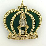 Sovereign Crown Ornament Dark Grn Gld