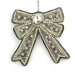 Silver on Silver Holiday Bow